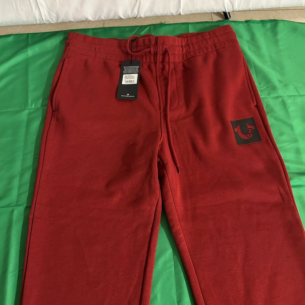 True Religion Red Jogger Pants